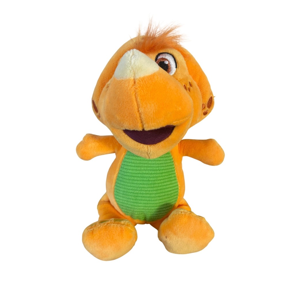 Fisher Price Barneys World Billy the Dino Orange Plush Stuffed Dinosaur Toy 8in